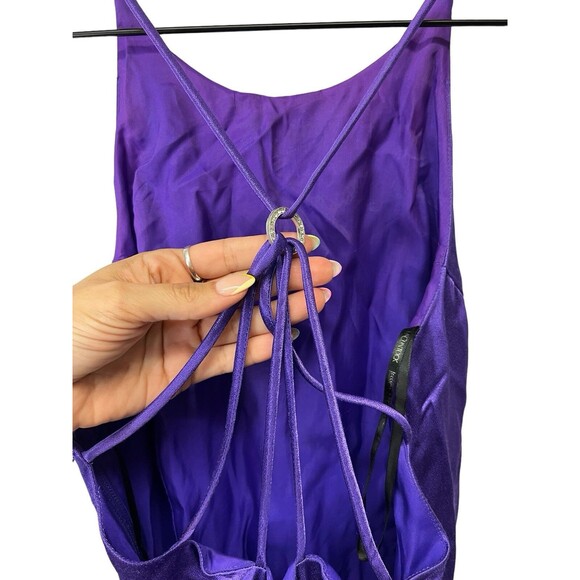 NWT Jessica McClintock Gunne Sax Satin Purple Diamond Princess Dress Size 13/14 - Picture 10 of 16